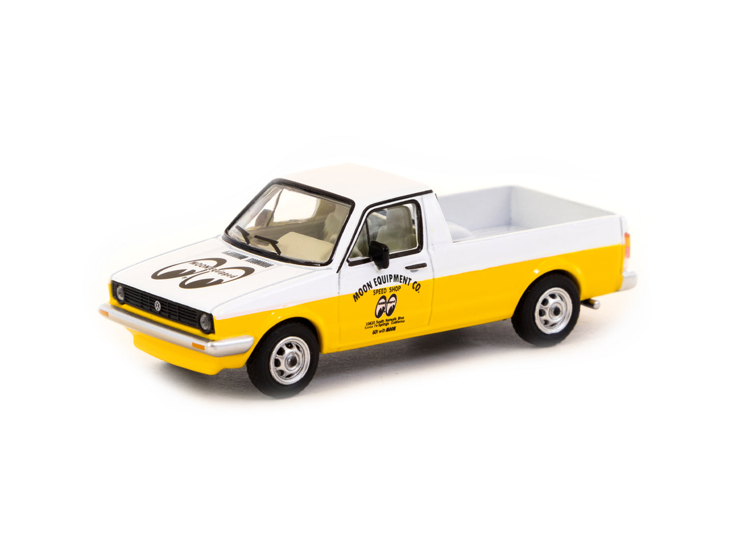 Tarmac Works x Schuco - Volkswagen Caddy Moon Equipped white/yellow - T64S-013-ME1