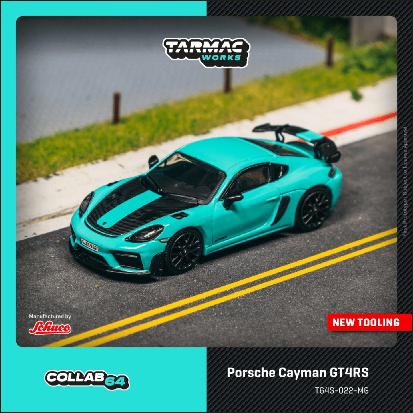 Tarmac Works - Pre-Order - Porsche Cayman GT4RS, mint green - T64S-022-MG