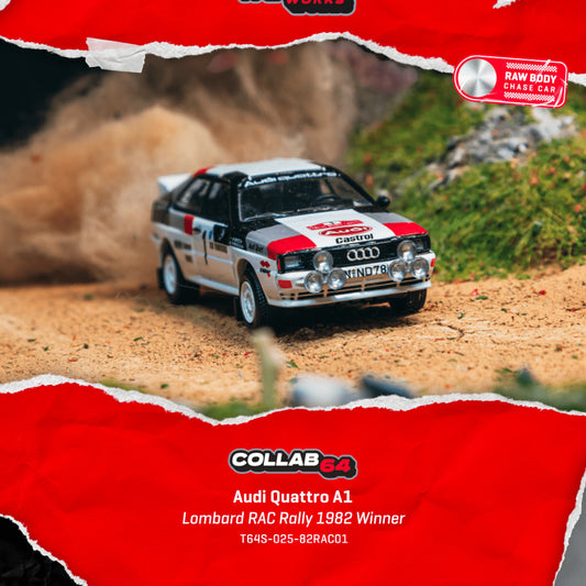 Tarmac Works - Pre-Order - Audi Quattro A1 Lombard RAC Rally #1 Winner 1982 - T64S-025-82RAC01