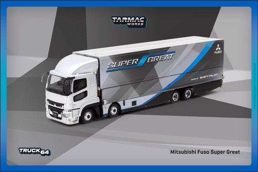 Tarmac Works - Mitsubishi Fuso Super Great Truck, white/blue/grey - 1:64 - T64T-TL001-FSG