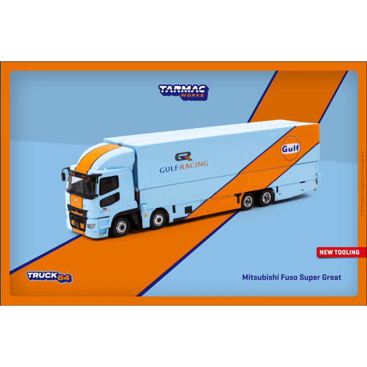 Tarmac Works - Mitsubishi Fuso Super Great Truck *GULF Racing*, blue/orange - 1:64 - T64T-TL001-GULF