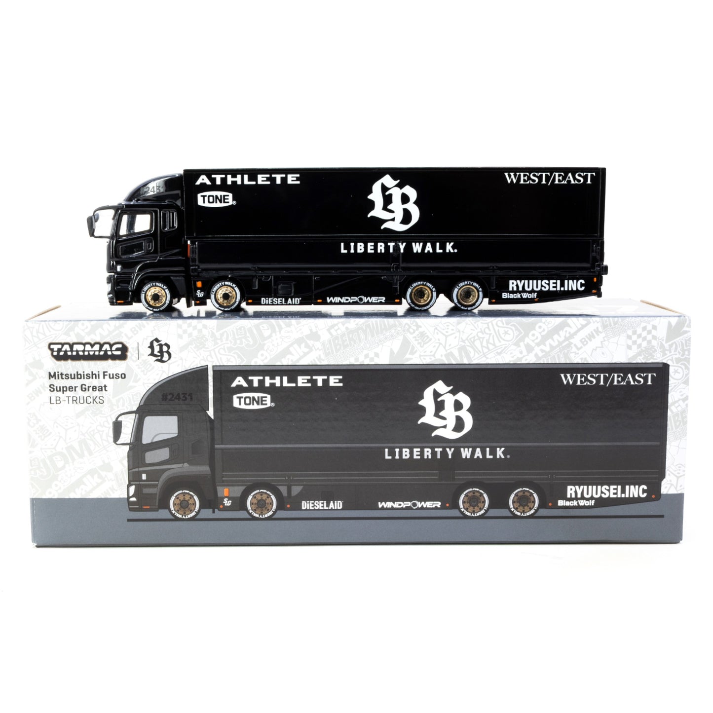 Tarmac Works - Mitsubishi Fuso Super Great *LB-TRUCKS*, black/white - T64T-TL001-LBB