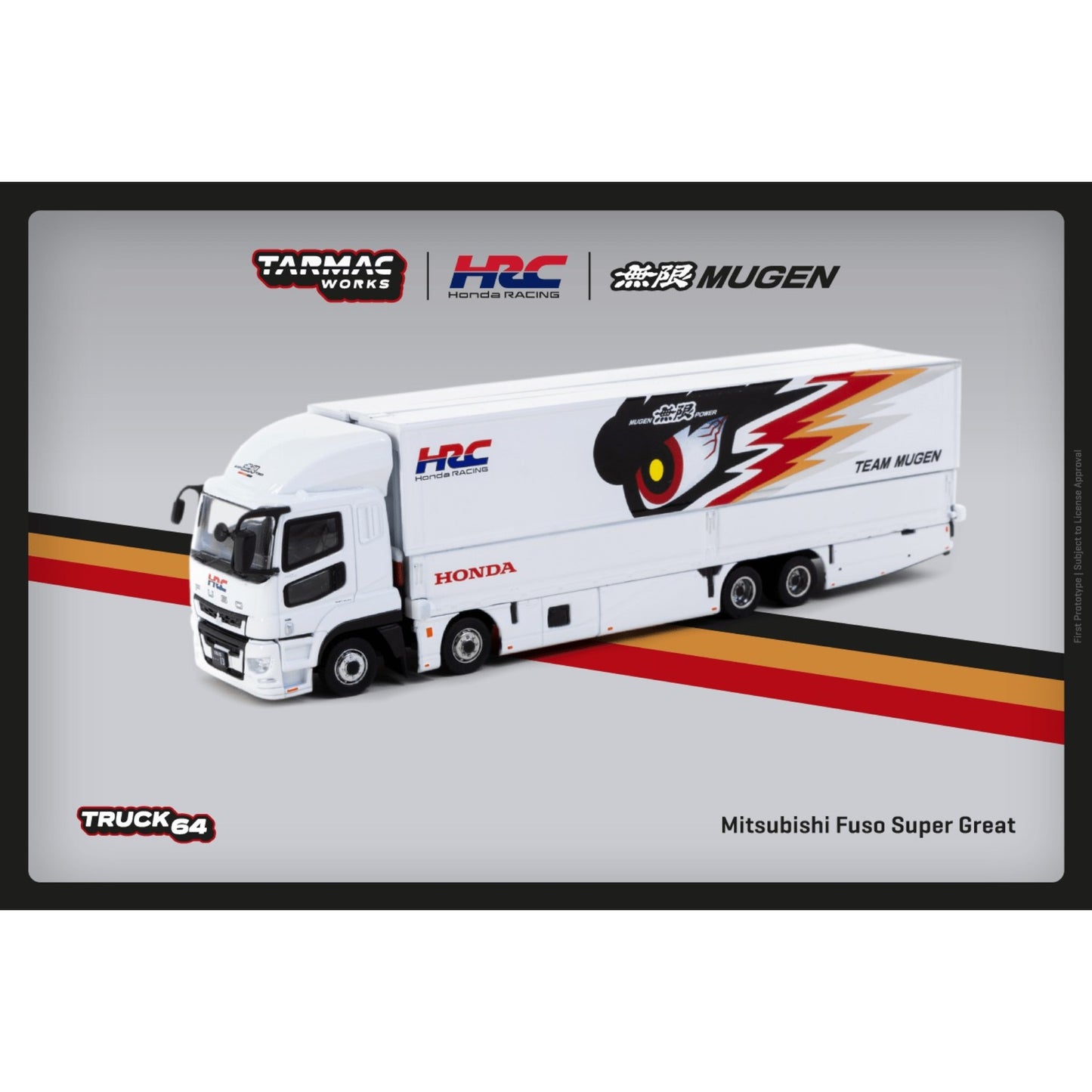 Tarmac Works - Pre-Order - Mitsubishi Fuso Super Great, *TEAM MUGEN*, white - T64T-TL001-MU