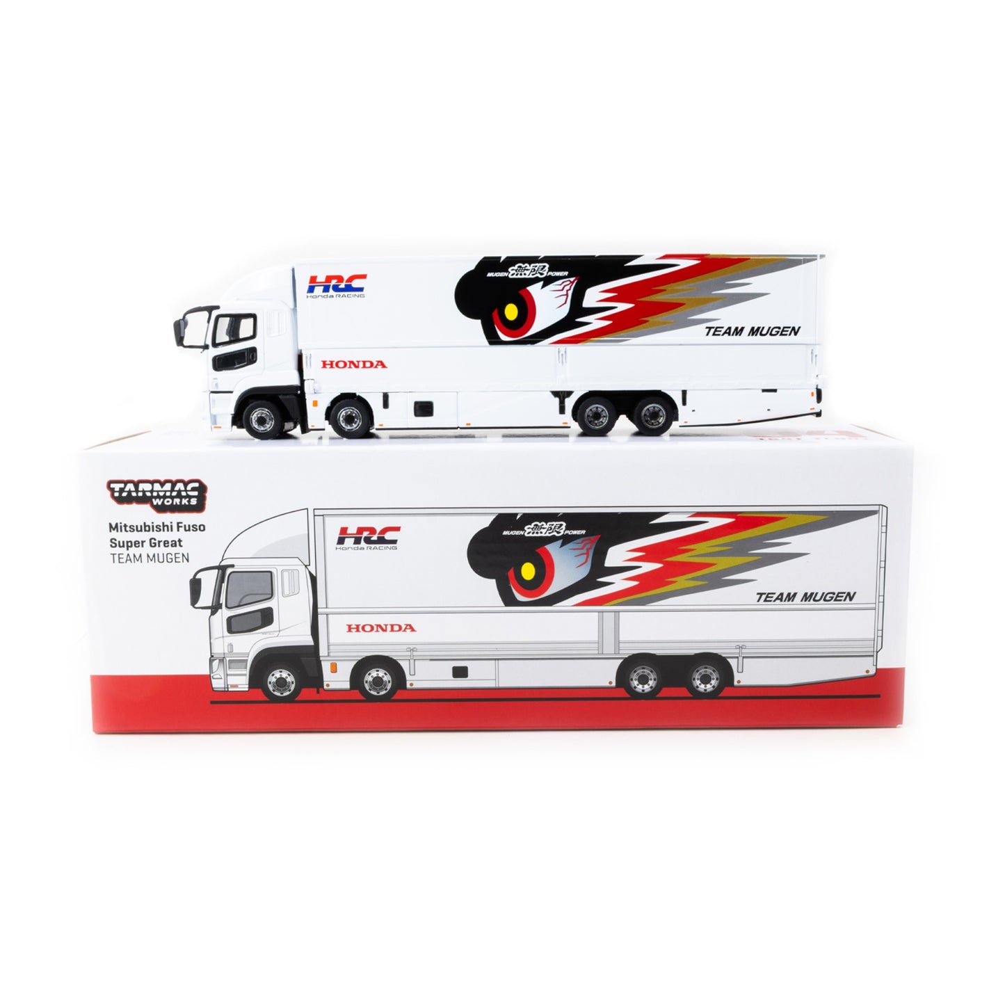Tarmac Works - Pre-Order - Mitsubishi Fuso Super Great, *TEAM MUGEN*, white - T64T-TL001-MU
