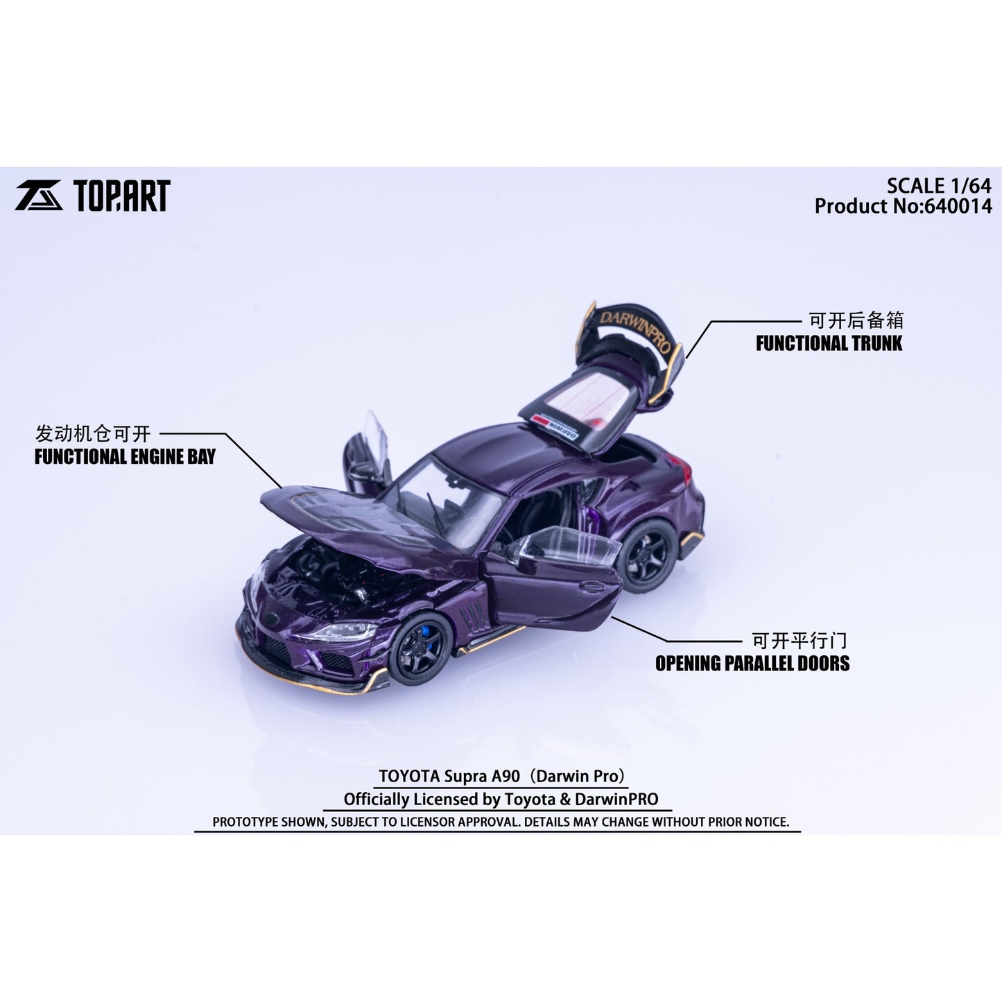 TopArt - Pre-Order - Toyota Supra A90 DarwinPRO Widebody, Purple - TAO-640014
