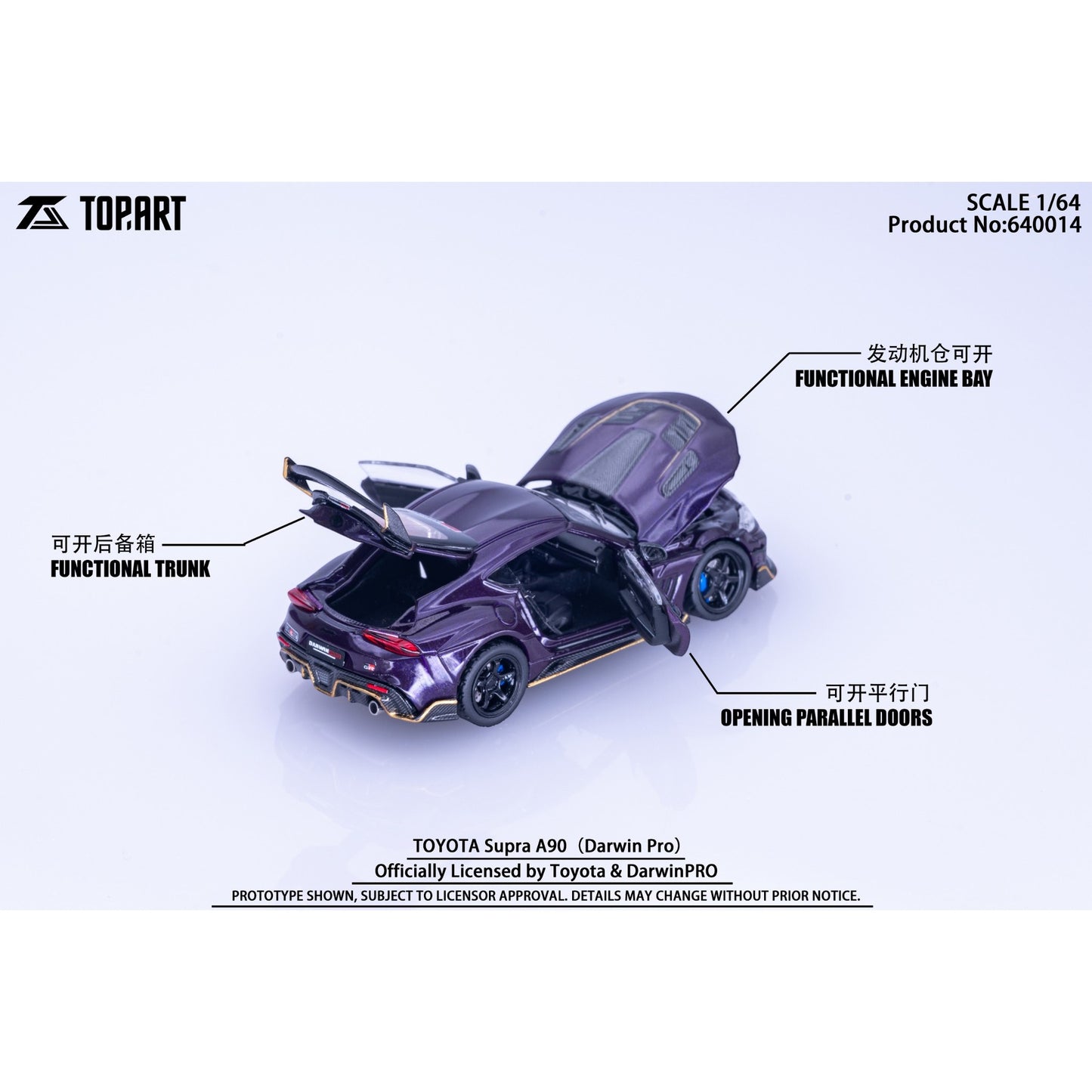 TopArt - Pre-Order - Toyota Supra A90 DarwinPRO Widebody, Purple - TAO-640014