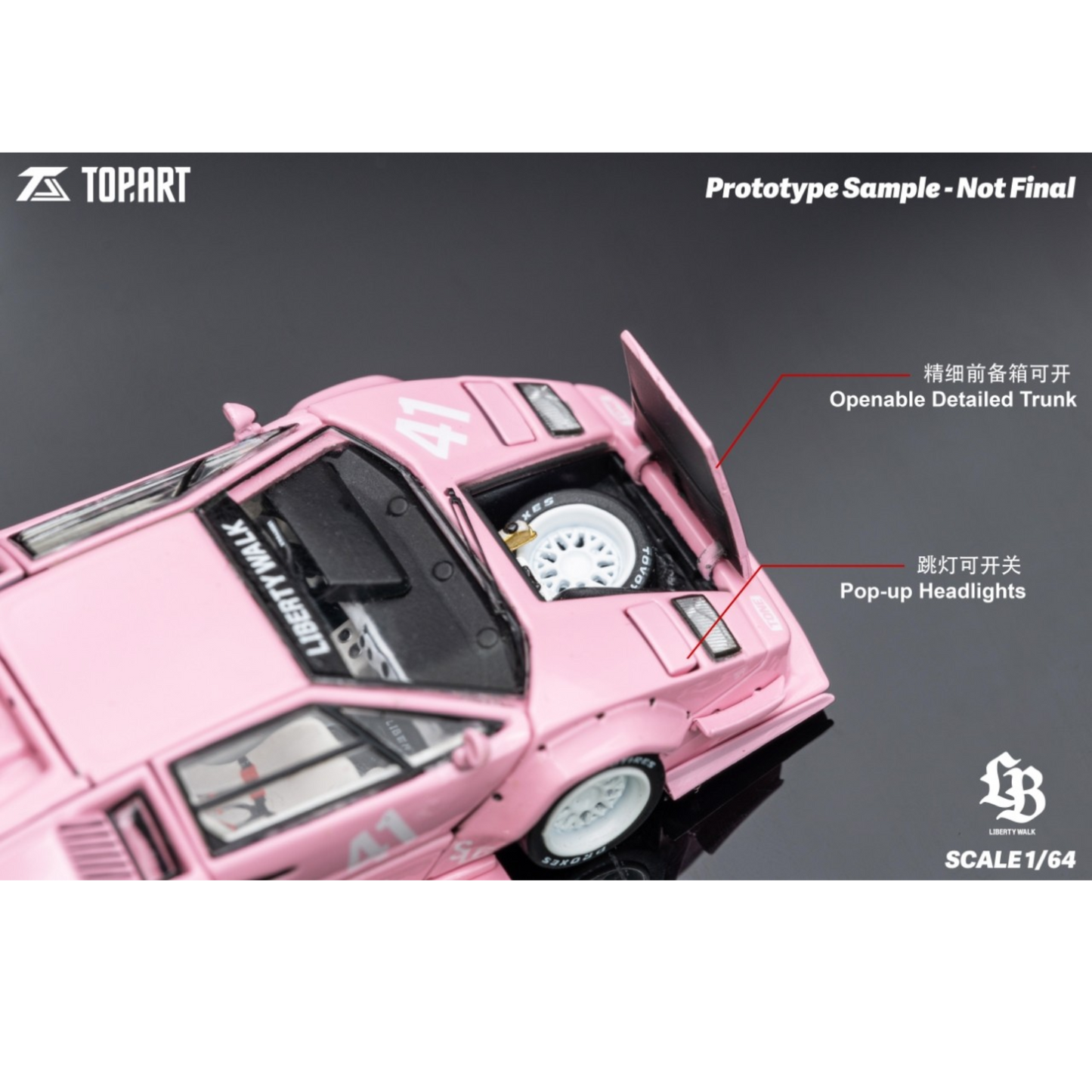 TopArt - Pre-Order - LBWK Countach, Pink - TAO640012