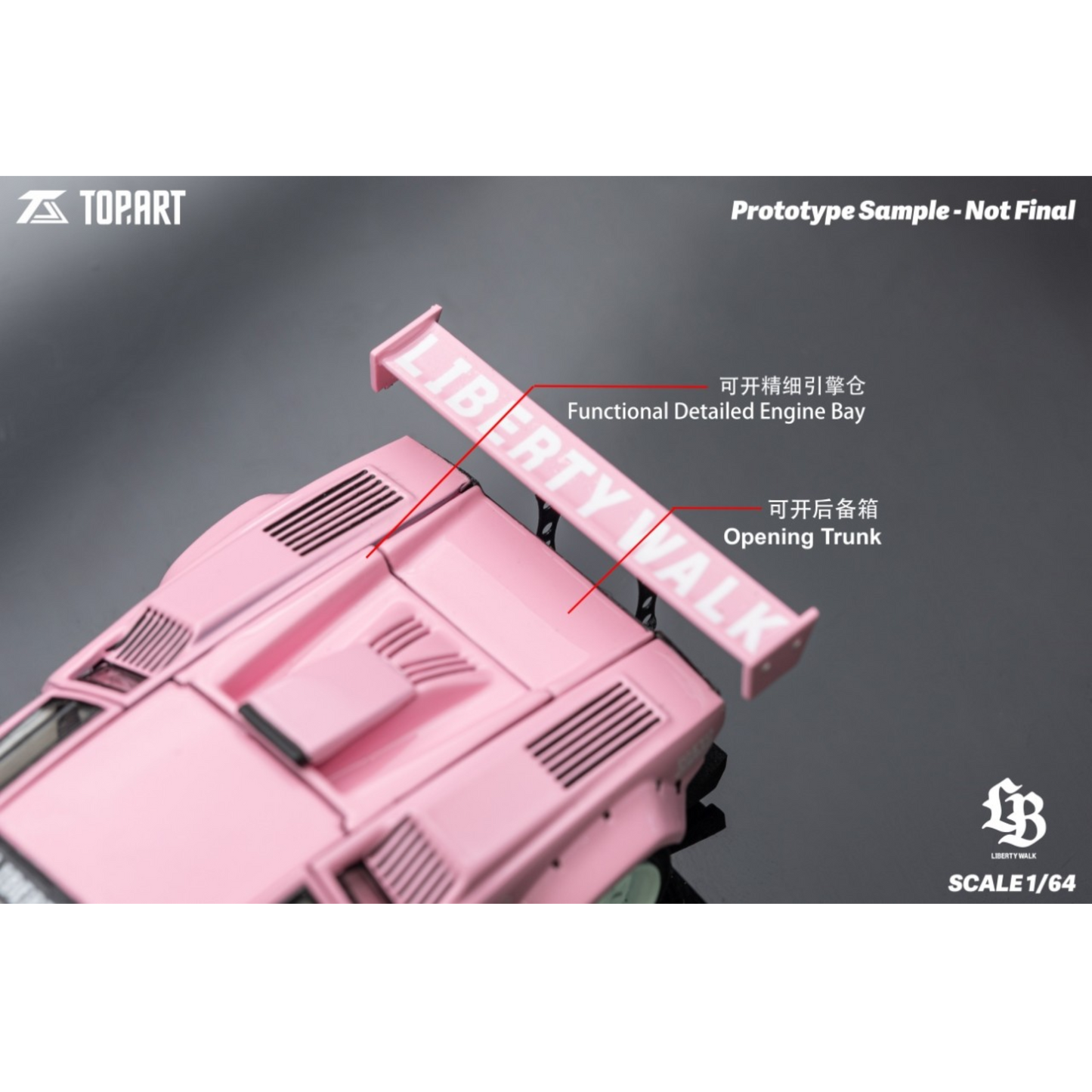 TopArt - Pre-Order - LBWK Countach, Pink - TAO640012
