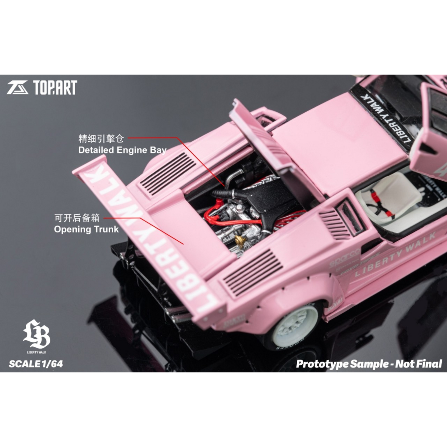 TopArt - Pre-Order - LBWK Countach, Pink - TAO640012
