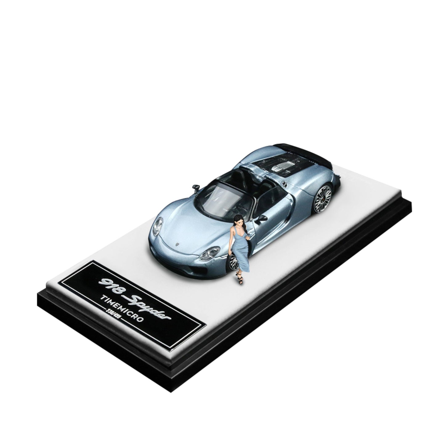 TimeMicro - Pre-Order - Porsche 918 Spyder Blue - Silver mit Figur - TM643524-1