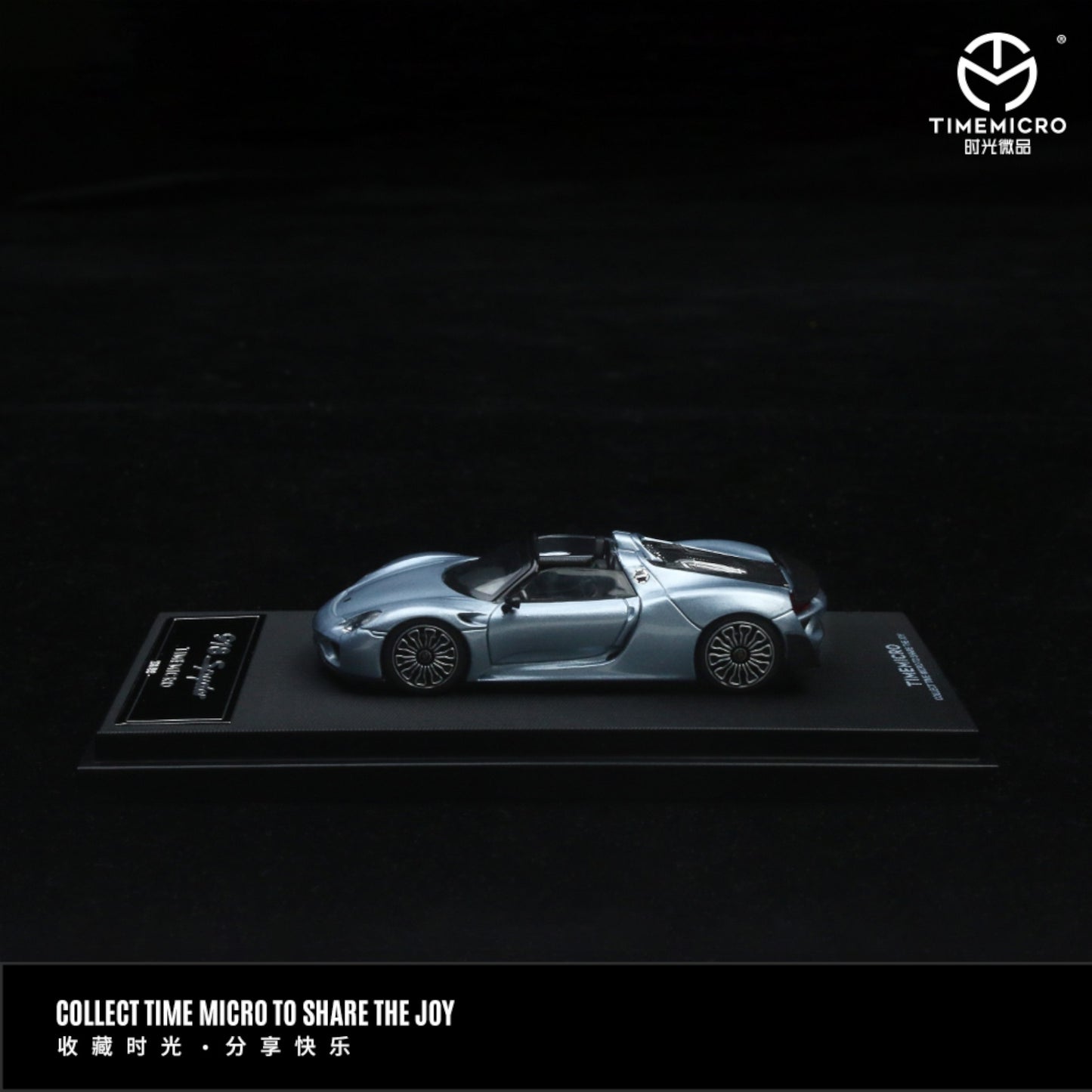 TimeMicro - Pre-Order - Porsche 918 Spyder Blue - Silver - TM643524