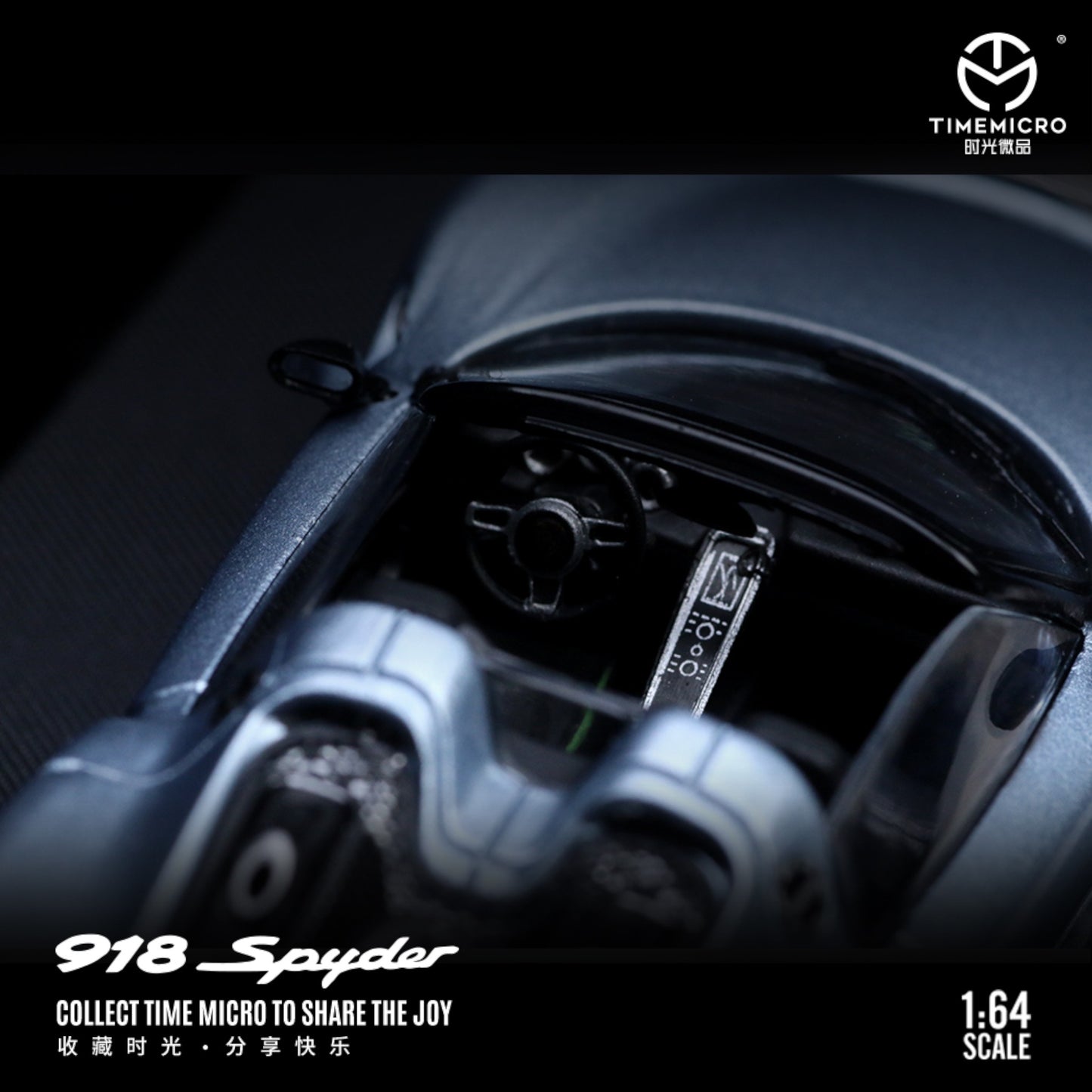 TimeMicro - Pre-Order - Porsche 918 Spyder Blue - Silver mit Figur - TM643524-1