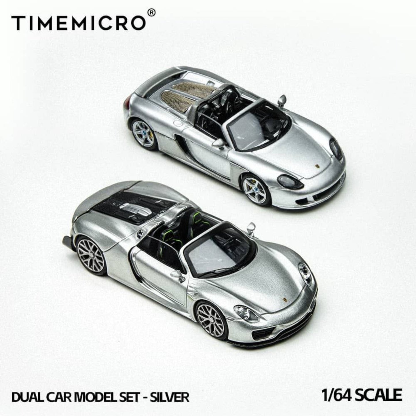 Time Micro - Pre-Order - 918 Spyder & CARRERA GT Double Pac, silver - TM643529-T - Boxset