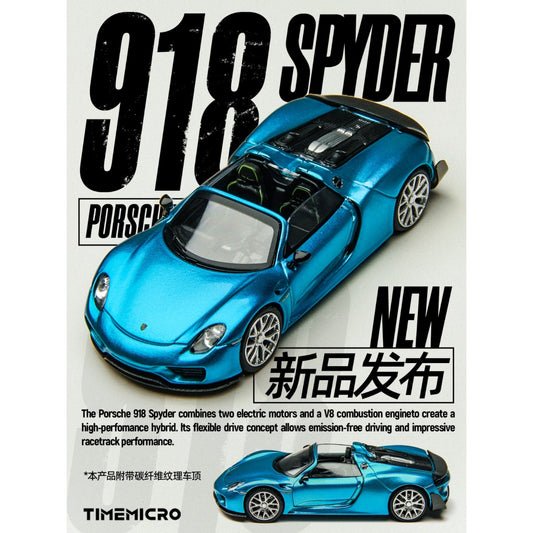 TimeMicro - Pre-Order - Porsche 918 Spyder Blue - TM643530