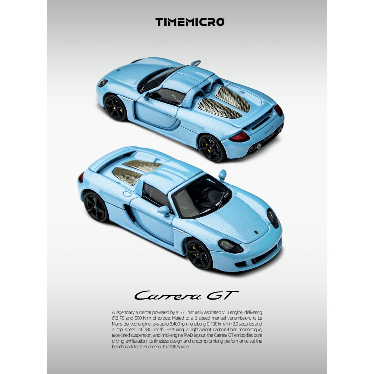 Time Micro - Pre-Order - Porsche  CARRERA GT Gulf Blue - TM645910