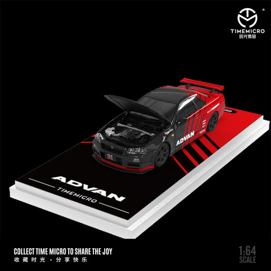 TimeMicro - Pre-Order - Nissan Skyline GT-R (R34) , Advan - TM646316