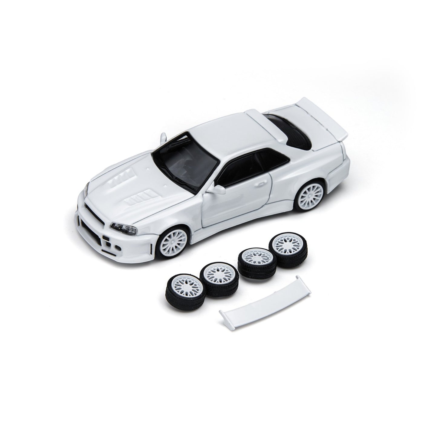 TimeMicro × PSC DESIGN - Pre-Order - Nissan Skyline GT-R (R34) "Smilodon" White Engineer Edition - TM648402