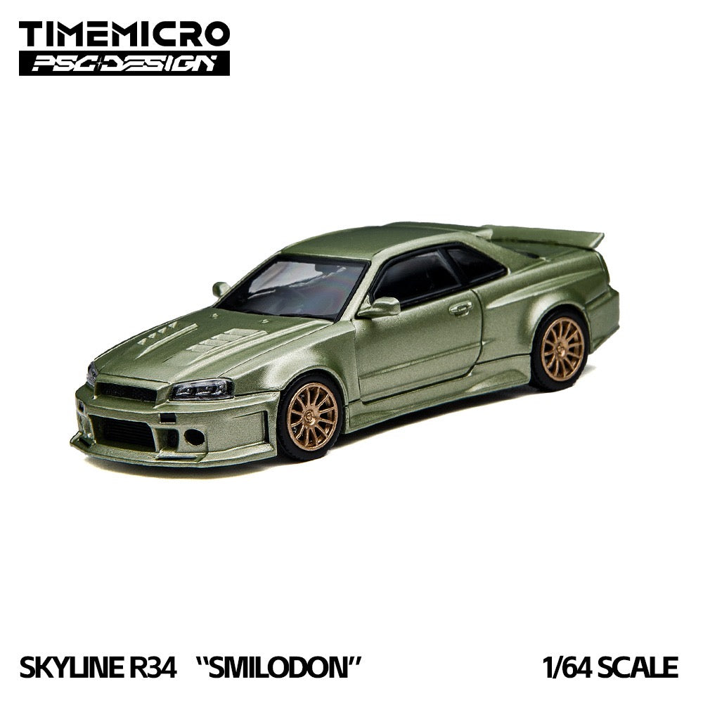 TimeMicro × PSC DESIGN - Pre-Order - Nissan Skyline GT-R (R34) "Smilodon" Millennium Jade - TM648405