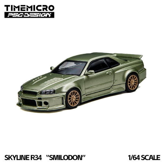 TimeMicro × PSC DESIGN - Pre-Order - Nissan Skyline GT-R (R34) "Smilodon" Millennium Jade - TM648405