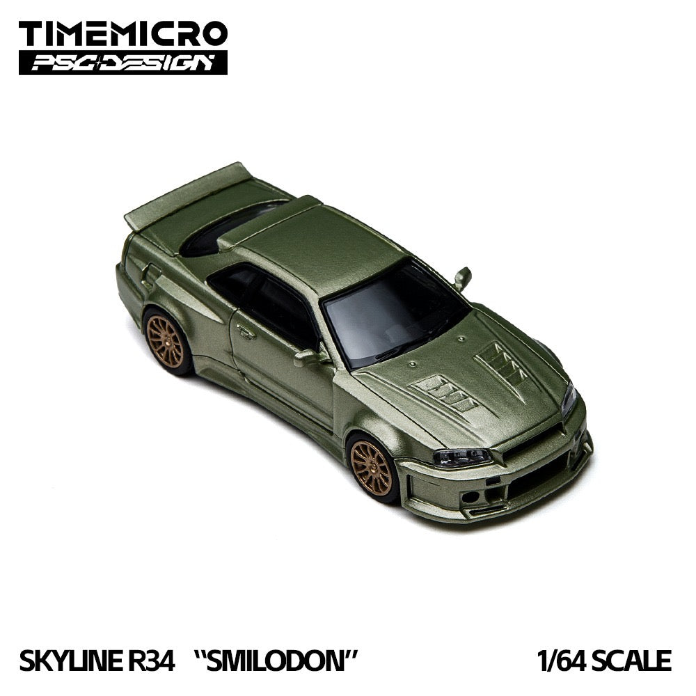 TimeMicro × PSC DESIGN - Pre-Order - Nissan Skyline GT-R (R34) "Smilodon" Millennium Jade - TM648405