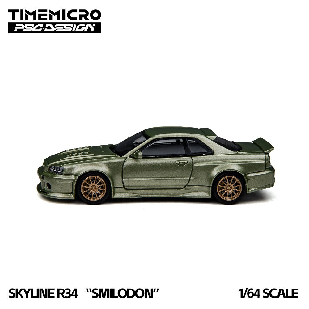 TimeMicro × PSC DESIGN - Pre-Order - Nissan Skyline GT-R (R34) "Smilodon" Millennium Jade - TM648405