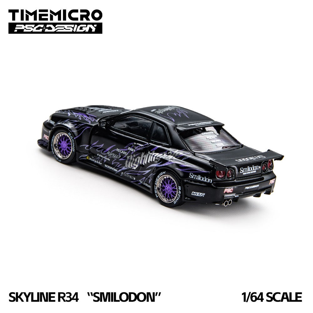 TimeMicro × PSC DESIGN - Pre-Order - Skyline R34 "Smilodon" Black Nightingal - TM648409
