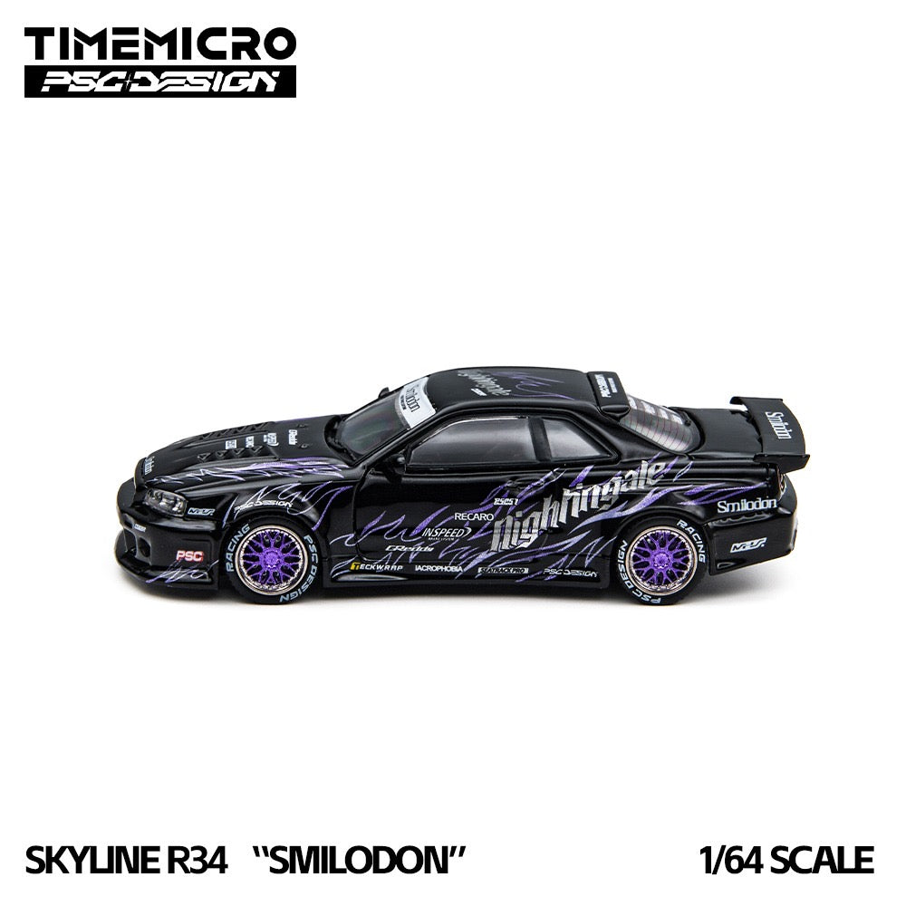 TimeMicro × PSC DESIGN - Pre-Order - Skyline R34 "Smilodon" Black Nightingal - TM648409