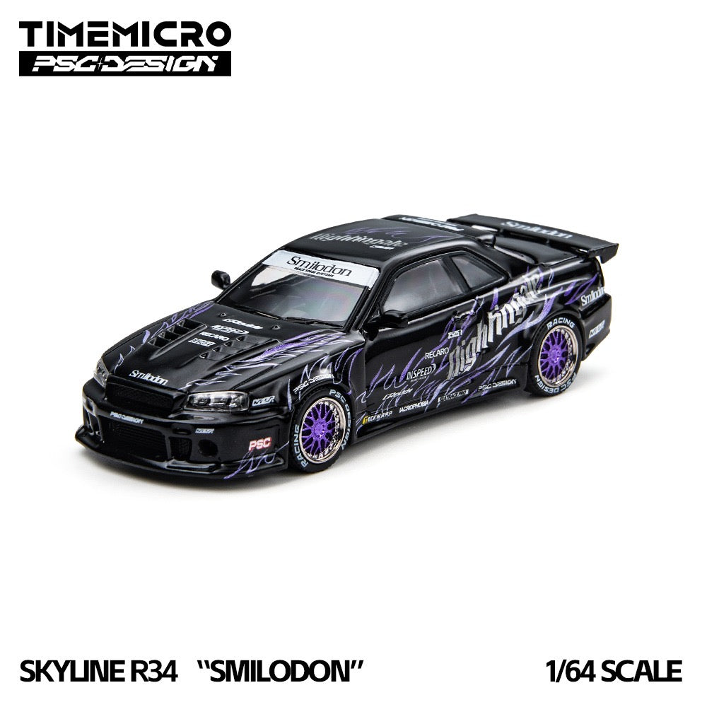 TimeMicro × PSC DESIGN - Pre-Order - Skyline R34 "Smilodon" Black Nightingal - TM648409