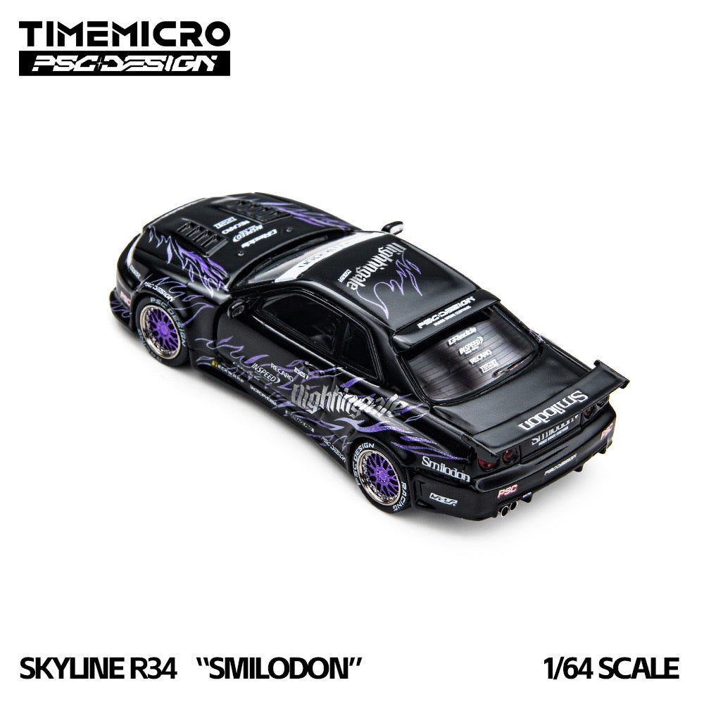 TimeMicro × PSC DESIGN - Pre-Order - Skyline R34 "Smilodon" Black Nightingal - TM648409