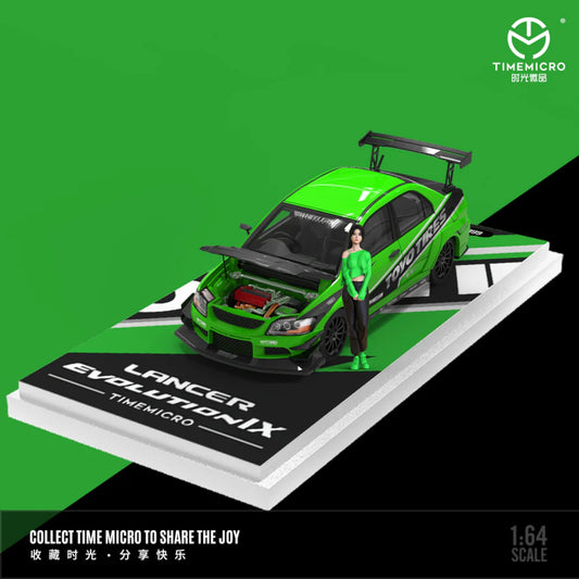 Time Micro - Pre-Order - Mitsubishi Lancer Evolution 9 - magic green - mit Figur - TM800206-1