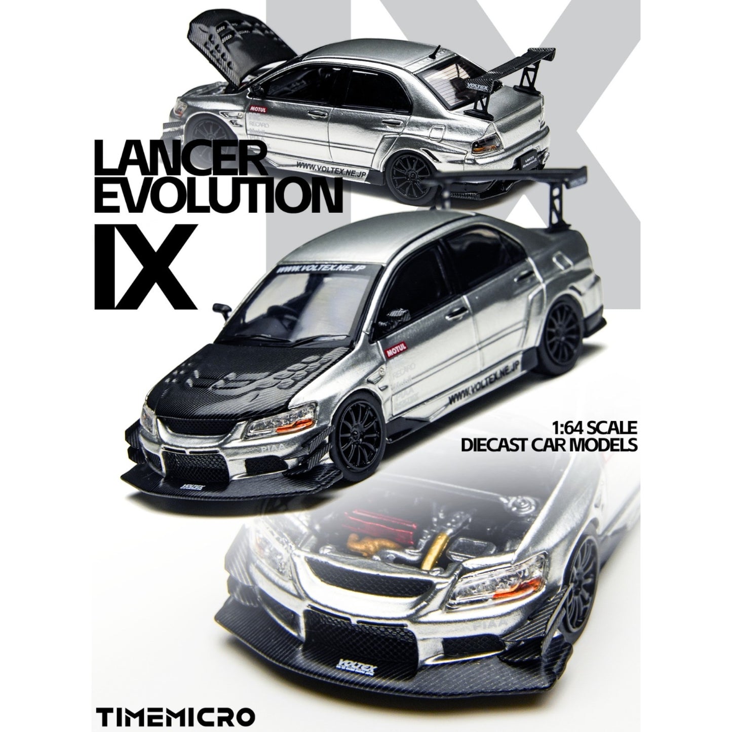 TimeMicro - Pre-Order - Mitsubishi Lancer Evolution IV, silver - TM800213