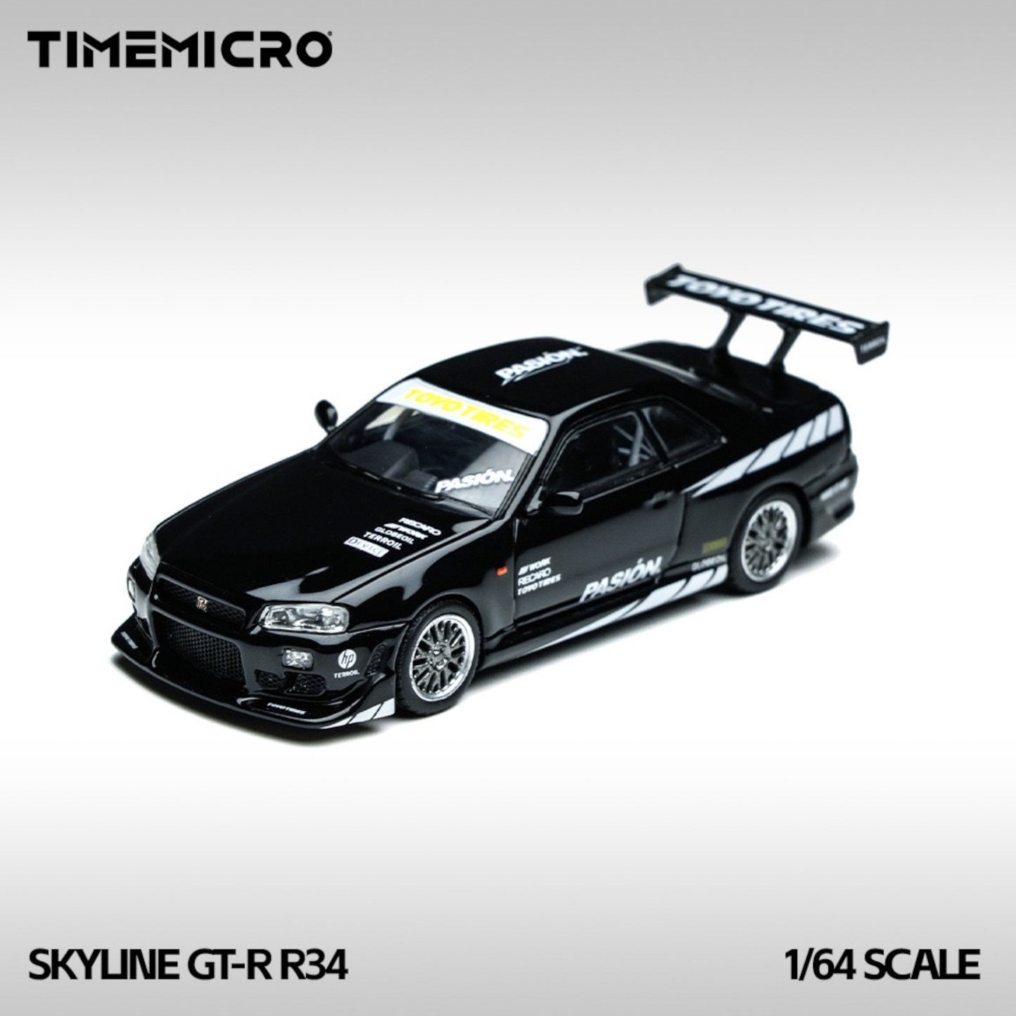 TimeMicro - Pre-Order - Nissan Skyline GT-R R34 - "Black Street" - TM800504