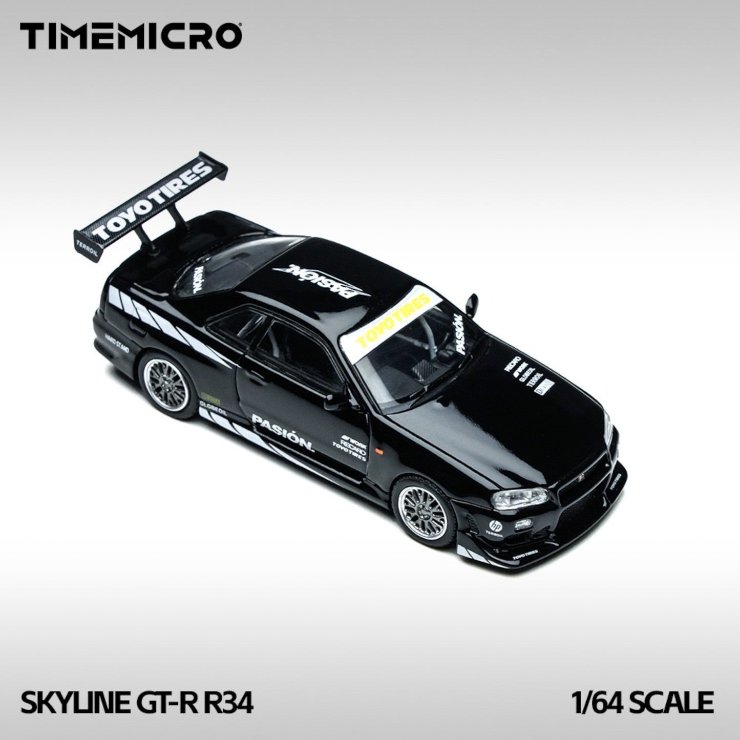 TimeMicro - Pre-Order - Nissan Skyline GT-R R34 - "Black Street" - TM800504