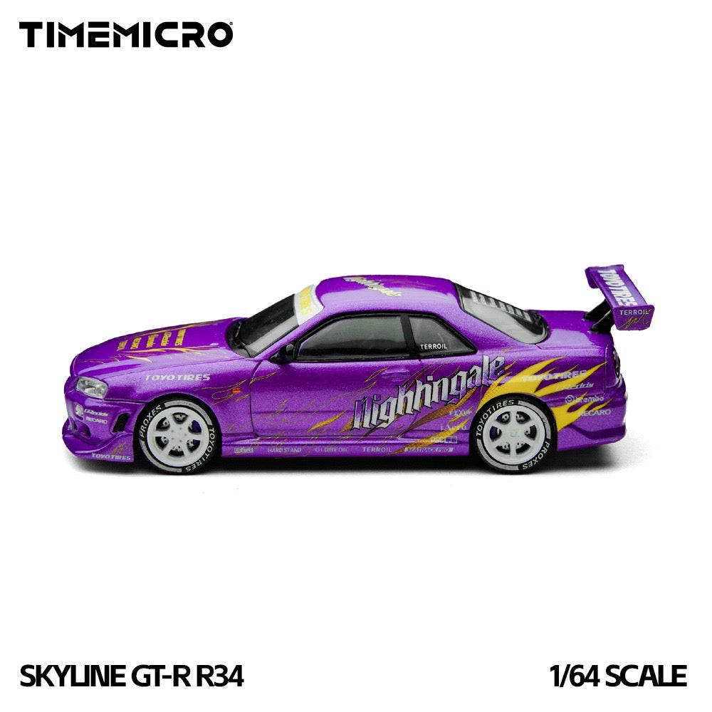TimeMicro - Pre-Order - Nissan Skyline GT-R R34 Flame, Purple - TM800506