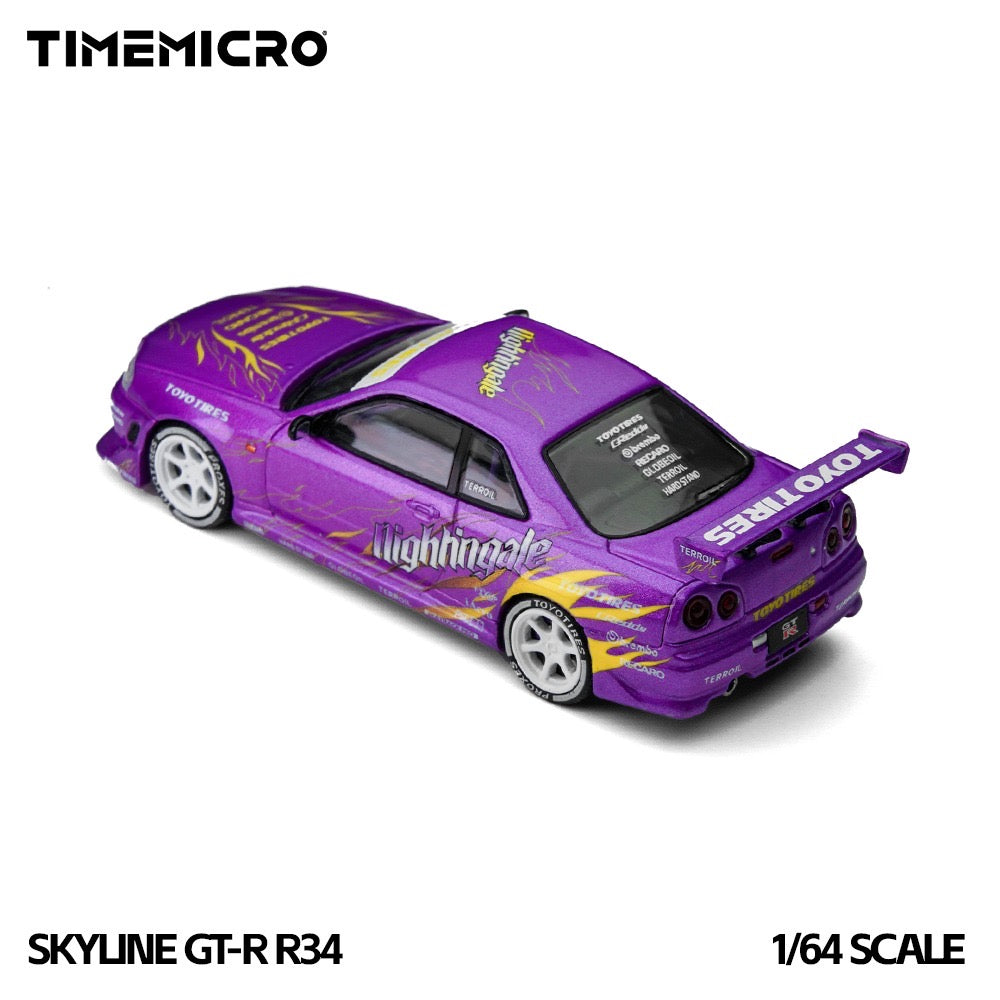 TimeMicro - Pre-Order - Nissan Skyline GT-R R34 Flame, Purple - TM800506