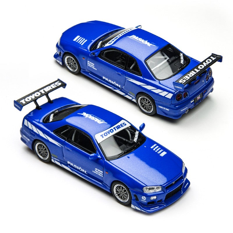 TimeMicro - Pre-Order - Nissan Skyline GT-R (R34) "Passion Blue" - TM800507