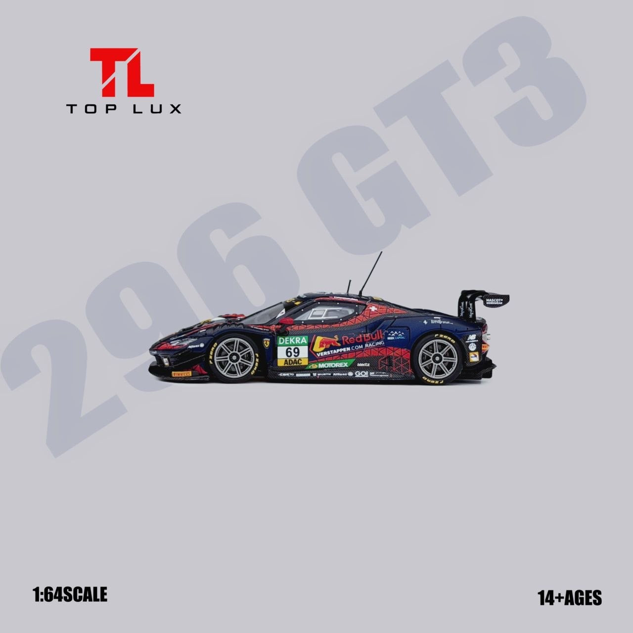 TopLux - Pre-Order - 296 GT3 - Red Bull #69 - TOP64-008