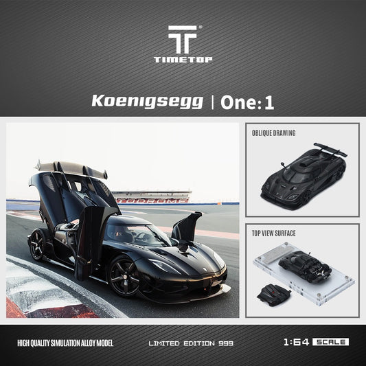 TimeTop - Pre-Order - Koenigsegg One1, Black Carbon - Beijing AIT Exhibition - TT644814