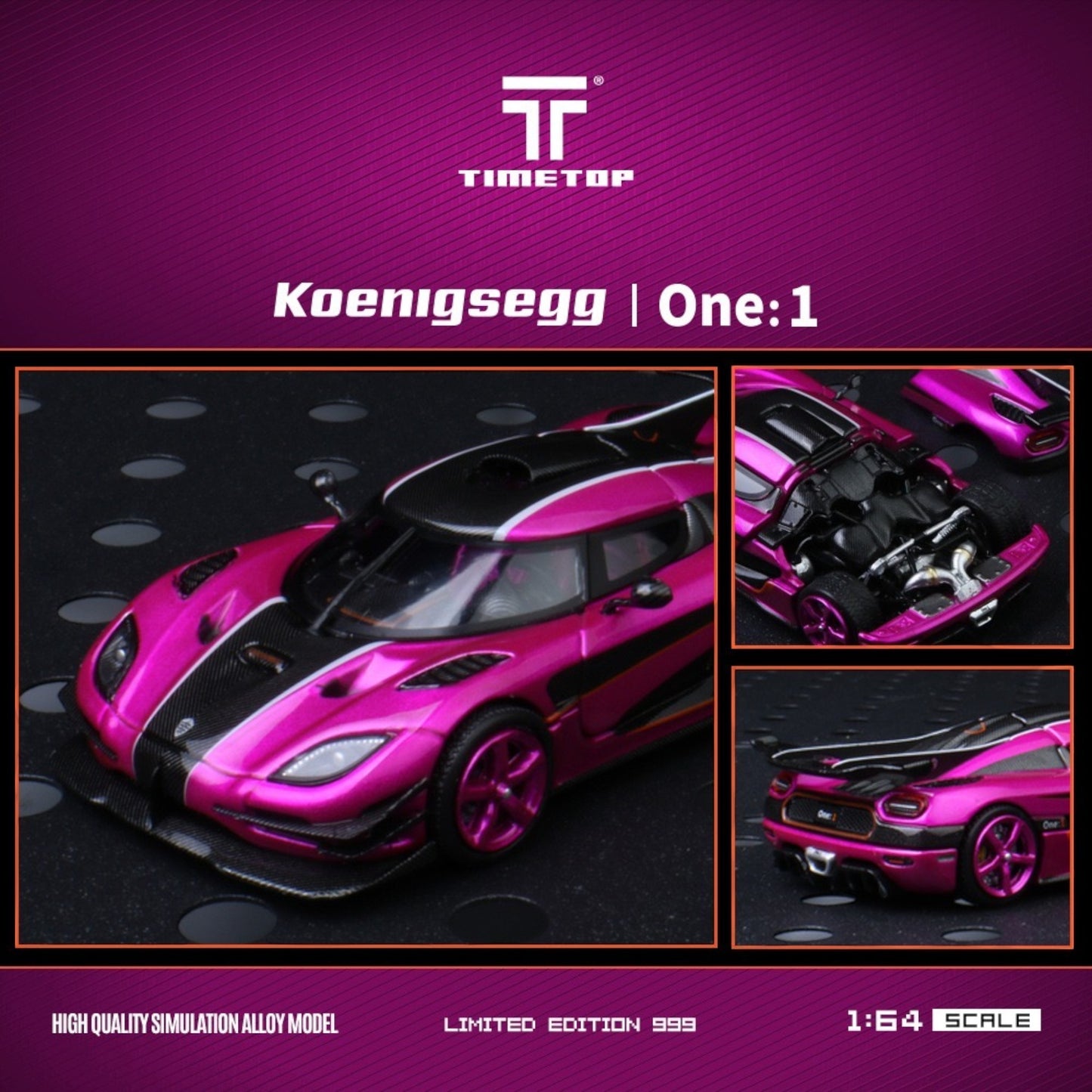 TimeTop - Pre-Order - Koenigsegg ONE:1 - Pearl Rose Red - Boxset - TT644815