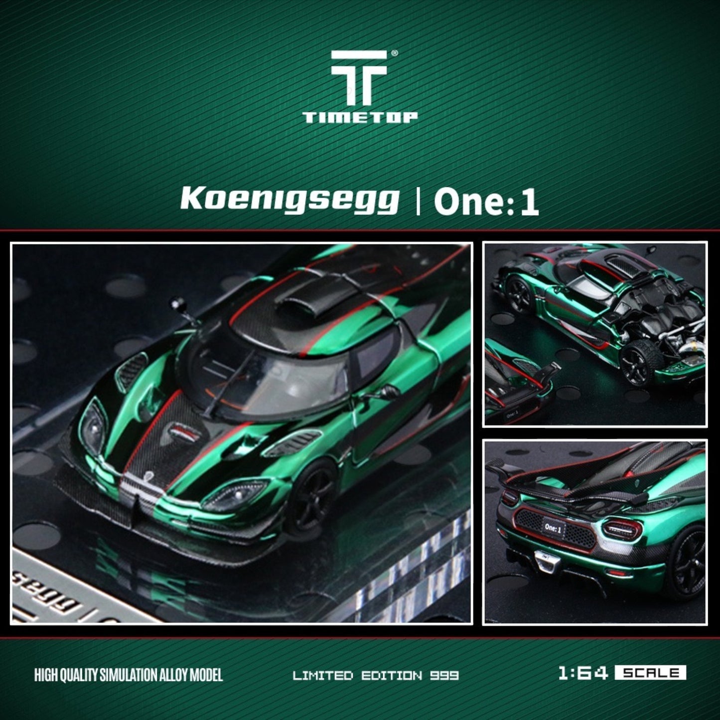 TimeTop - Pre-Order - Koenigsegg ONE:1 -  Metallic Green - in Giftbox - TT644817
