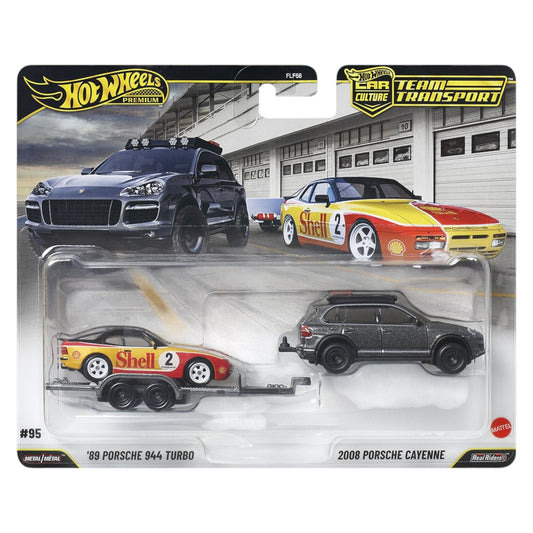 Hot Wheels 2026 - Pre-Order - Team Transport - ´89 Porsche 944 Turbo + Porsche Cayenne - JHX96