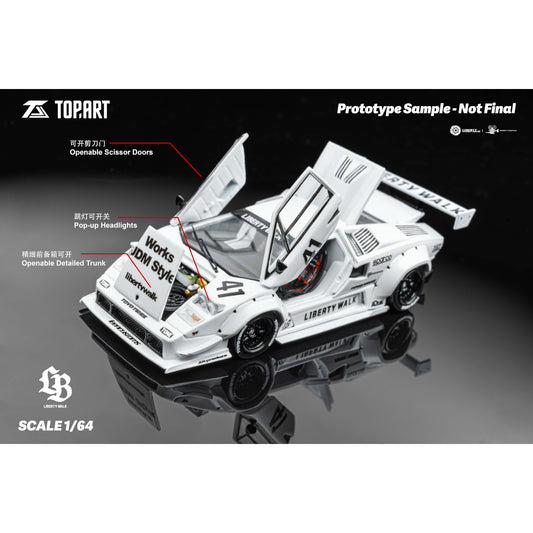TopArt - Pre-Order - LBWK Lamborghini Countach, White #41 - TAO640001