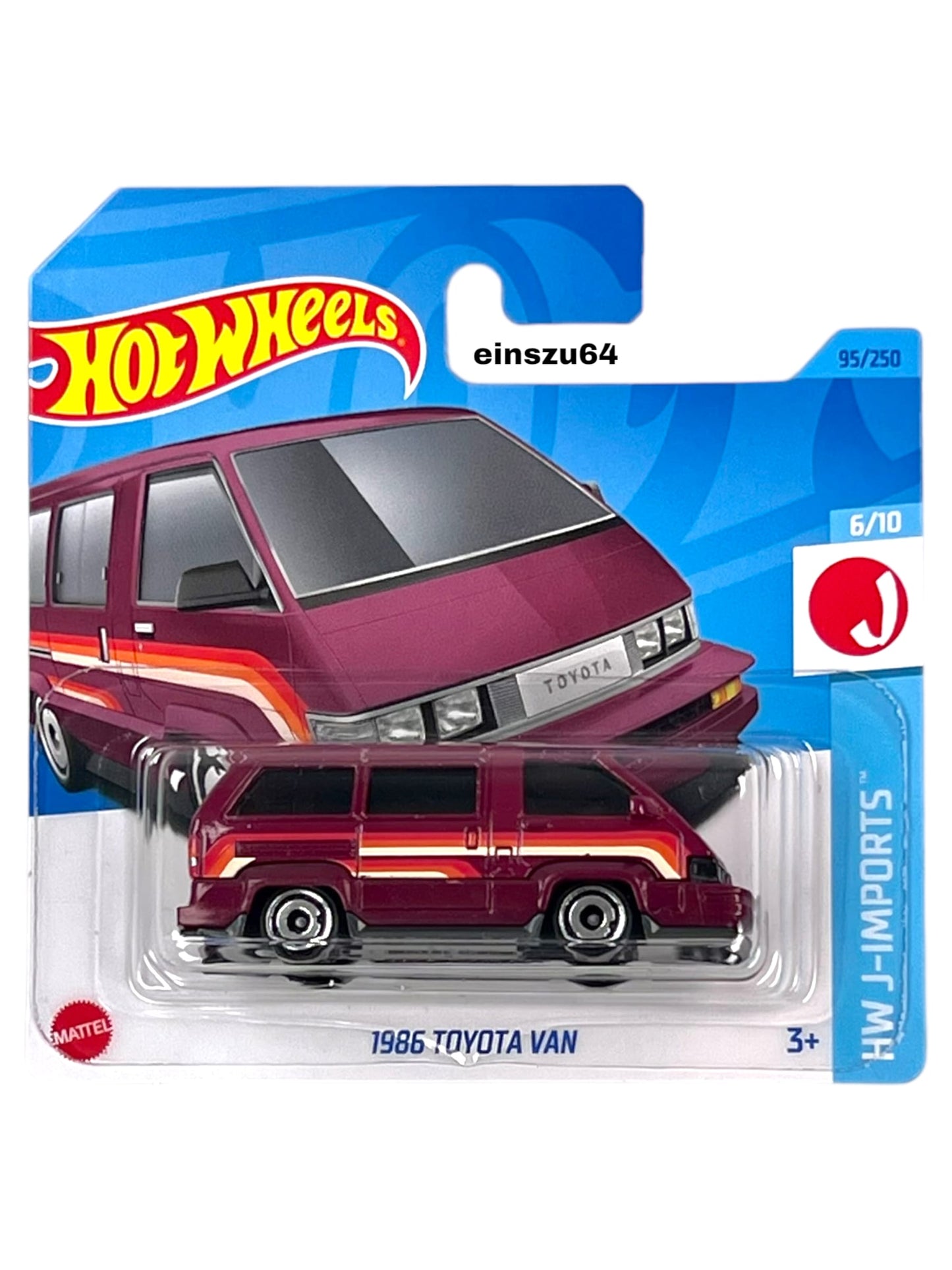 Hot Wheels 2023 - 1986 Toyota Van - J-Imports 6/10 - HKK66 - 95/250 - 1:64