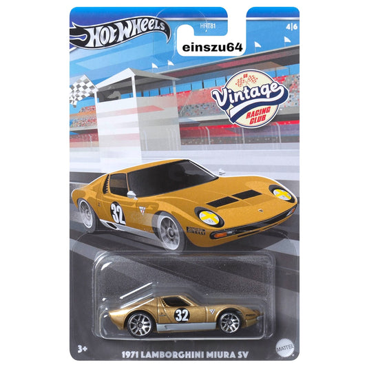 Hot Wheels 2024 - Vintage Racing Club - 1971 Lamborghini Miura SV #32, gold - HRV03 - 1:64