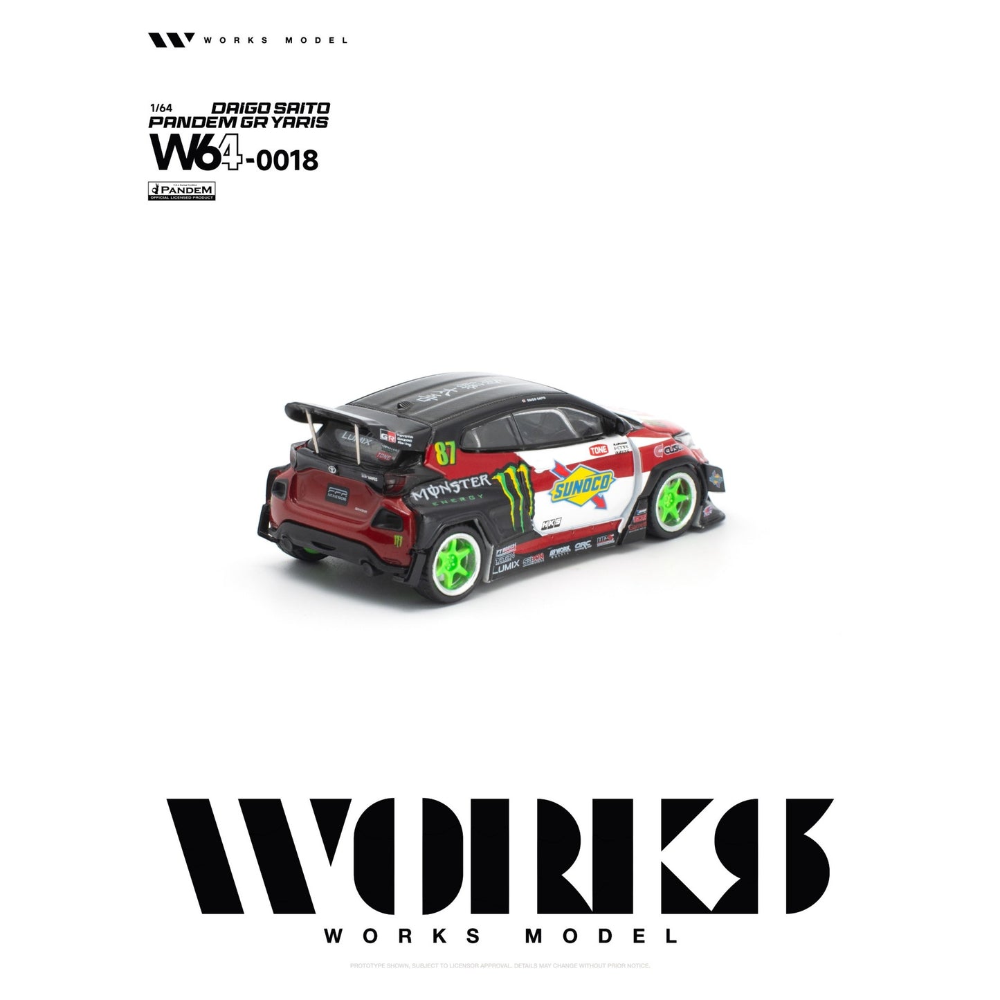 Works - Pre-Order - Pandem GR Yaris #87 Daigo Saito - W64-0018