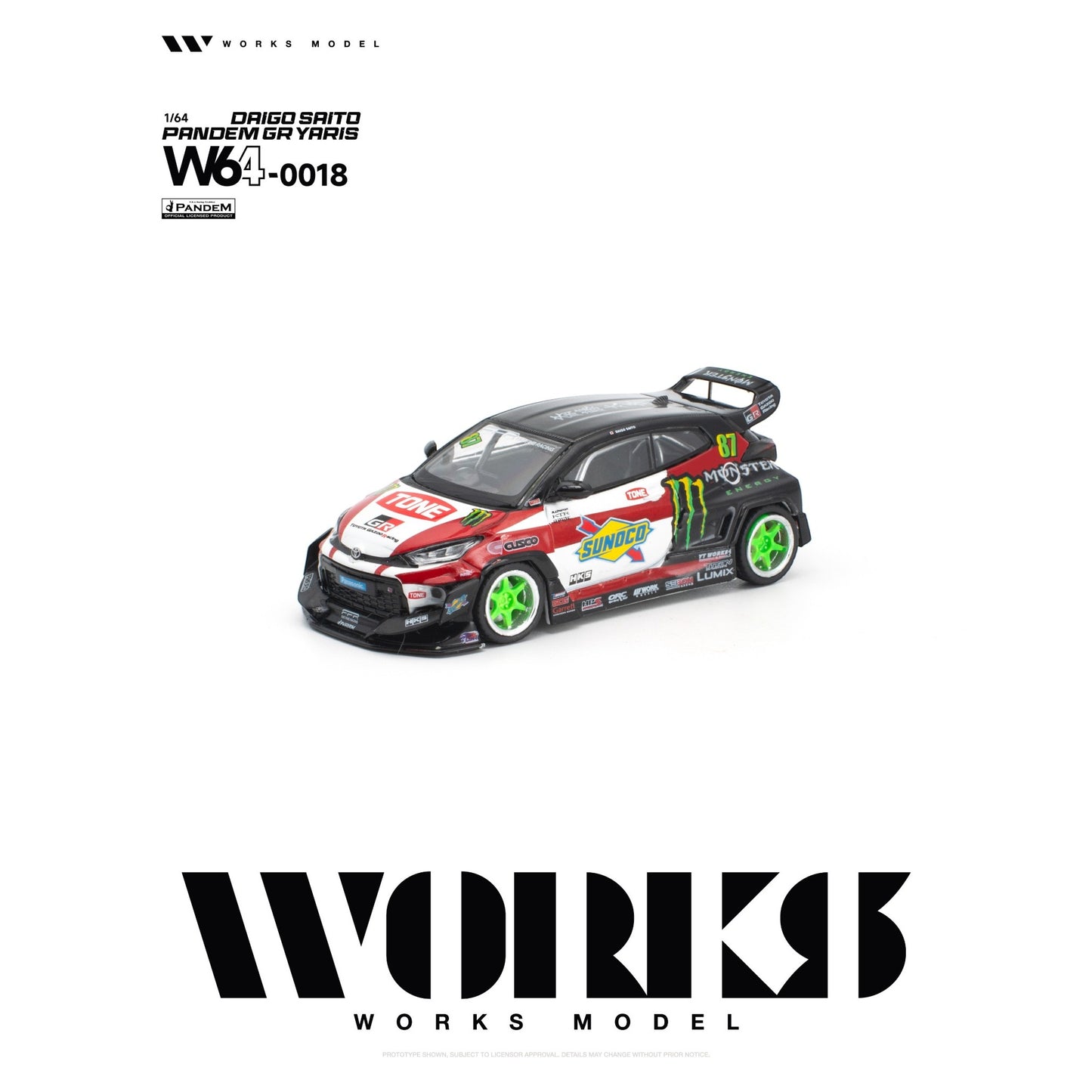 Works - Pre-Order - Pandem GR Yaris #87 Daigo Saito - W64-0018