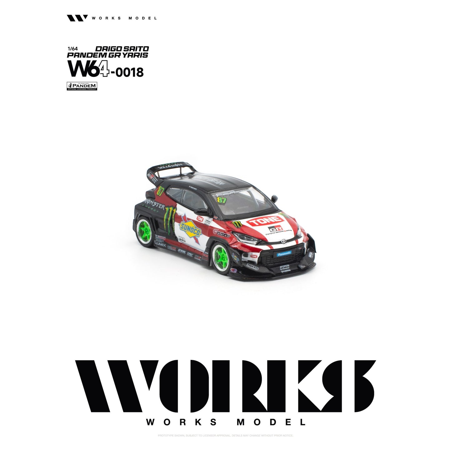 Works - Pre-Order - Pandem GR Yaris #87 Daigo Saito - W64-0018