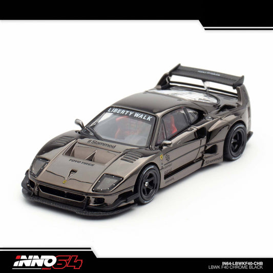 INNO64 - LBWK Ferrari F40 Chrome Black - 1:64 - IN64-LBWKF40-CHB