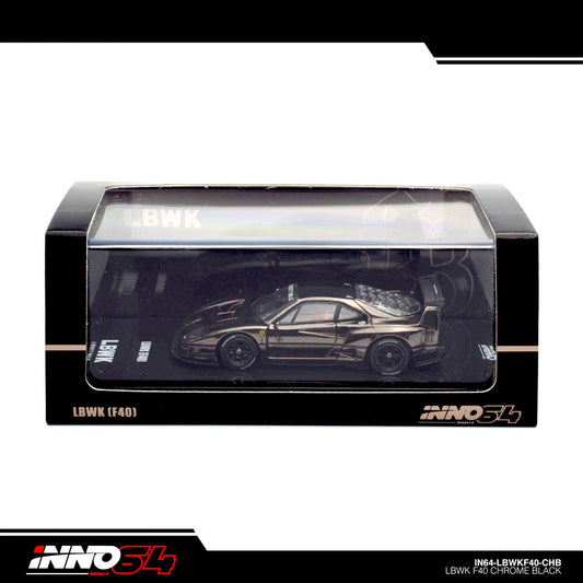 INNO64 - LBWK Ferrari F40 Chrome Black - 1:64 - IN64-LBWKF40-CHB