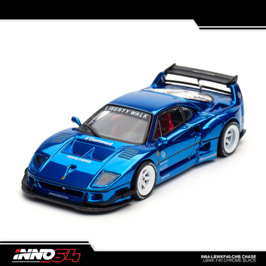 INNO64 - LBWK Ferrari F40 Chrome Black - IN64-LBWKF40-CHB - Chase Car